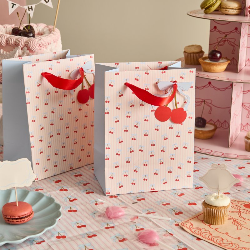 4 Sacos para Lembranças 20x15cm - Rococo Cherries