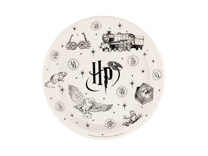 6 Pratos de Papel 23cm Harry Potter