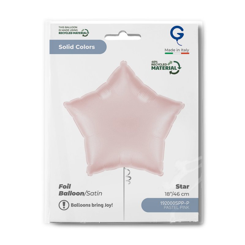 Balão Foil 18'' Estrela Satin Pastel Pink - Rosa Pastel