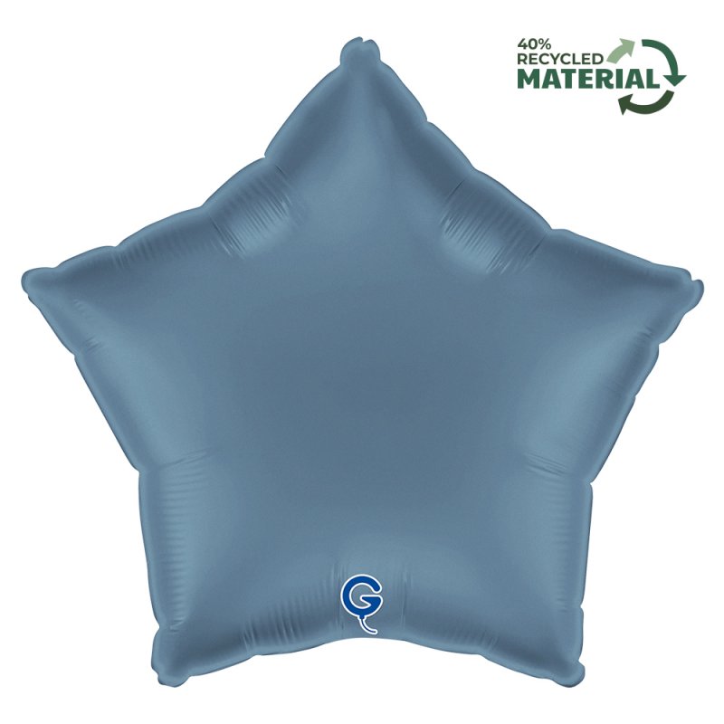 Balão Foil 18'' Estrela Satin Blue Jeans - Azul