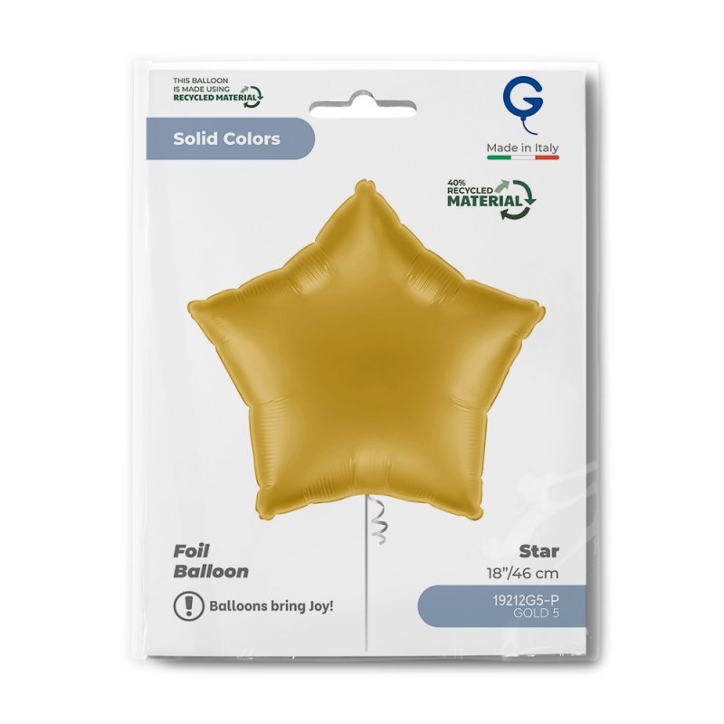 Balão Foil 18'' Estrela Gold 5 - Dourado