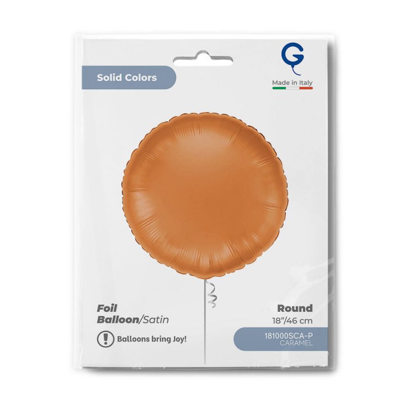 Balão Foil Redondo Satin Caramel - Laranja Escuro