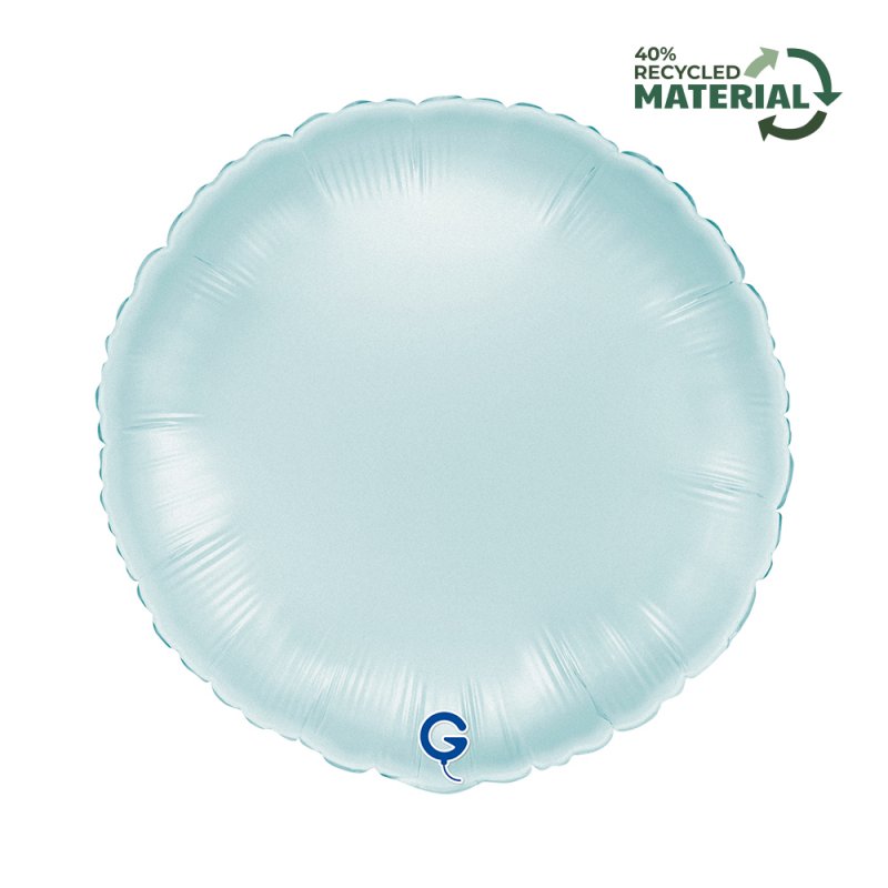 Balão Foil Redondo Satin Pastel Blue - Azul Pastel