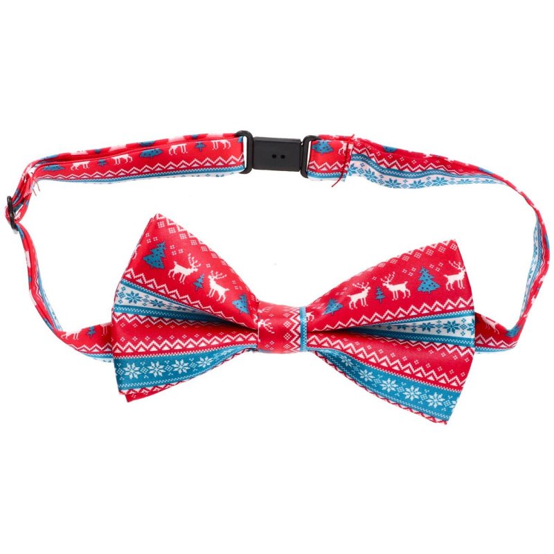 Laço de Pescoço Natal Xadrez Vermelho e Azul