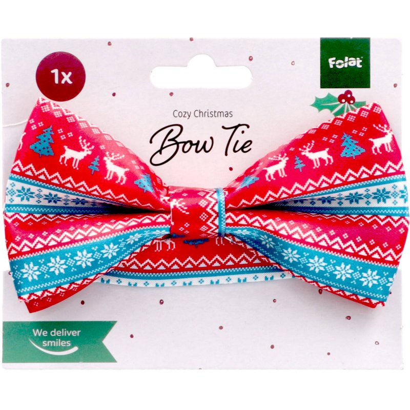 Laço de Pescoço Natal Xadrez Vermelho e Azul