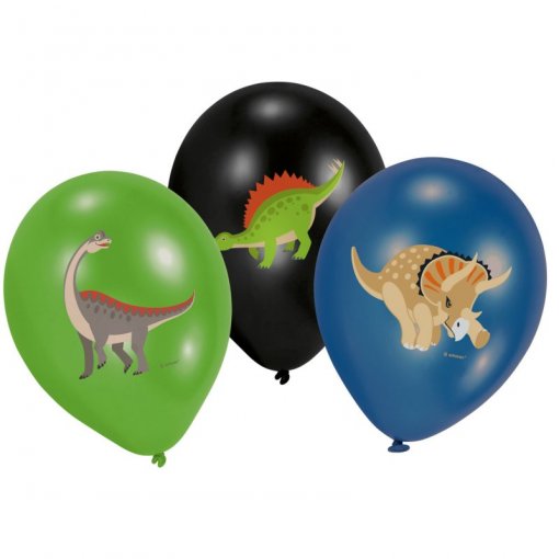 6 Balões Latex 11'' Happy Dinosaur (Dinossauros)