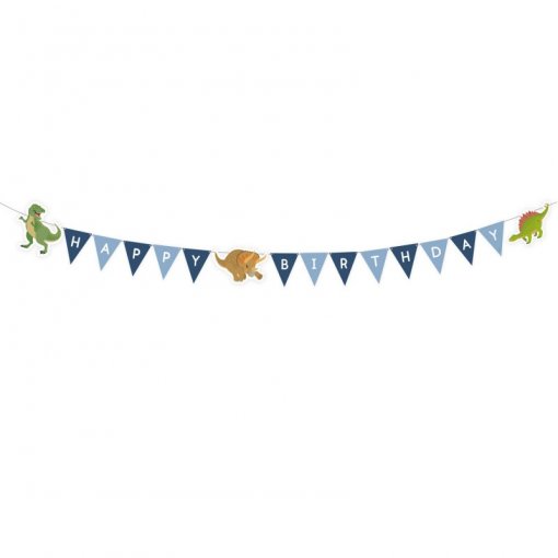Grinalda Happy Birthday 180x8.9cm Happy Dinosaur (Dinossauros)