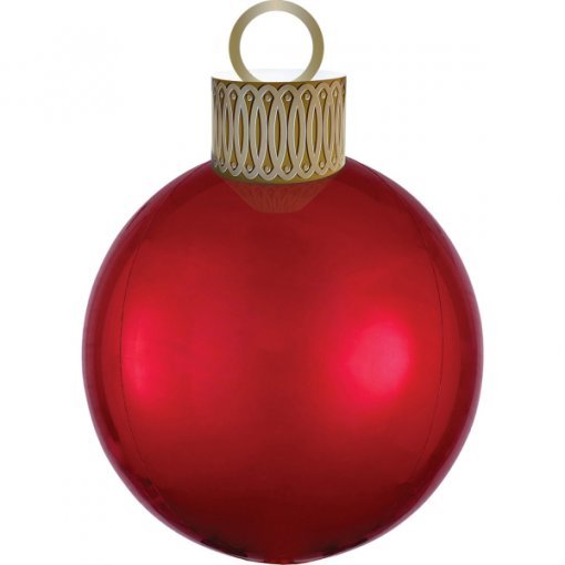 Balão Foil Orbz Bola de Natal 38x50cm Vermelho