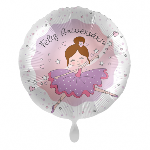 Balão Foil 43cm 'Feliz Aniversário' Bailarina