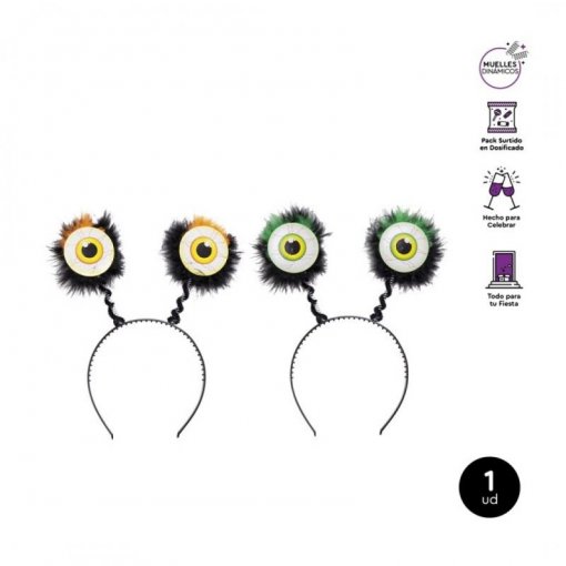 Bandolete com Olhos Ensanguentados em Molas Cores Sortidas - Halloween