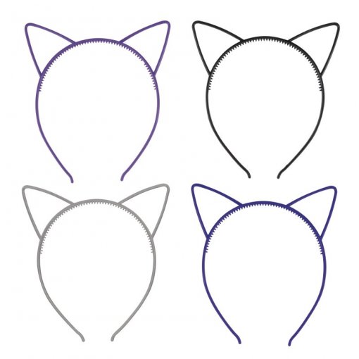 4 Bandoletes Gato Roxo, Preto e Prateado - Halloween