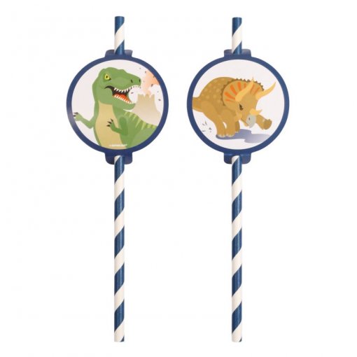 8 Palhinhas 19,7cm Happy Dinosaur (Dinossauros)
