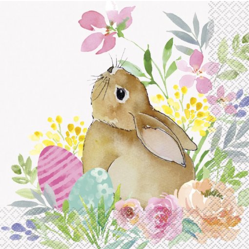 16 Guardanapos 33cm Coelho da Páscoa