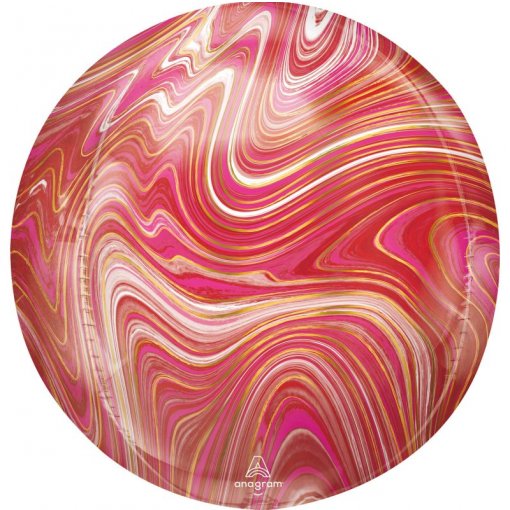 Balão Foil Orbz Marblez Vermelho & Rosa