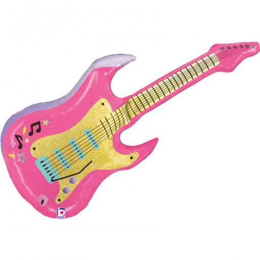 Balão Foil 97x52cm Guitarra Rosa