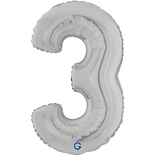 Balão Foil 66cm Prateado nº3