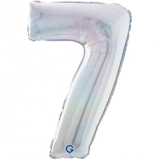 Balão Foil 66cm Holográfico Glitter Prateado nº7