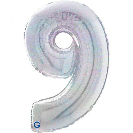 Balão Foil 66cm Holográfico Glitter Prateado nº9