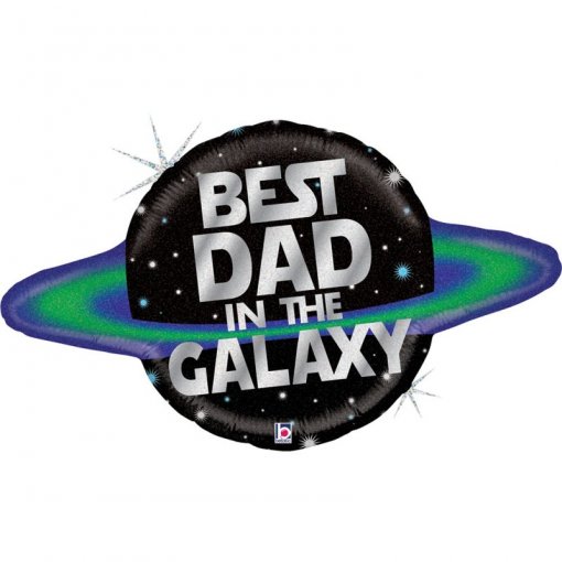 Balão Foil 76cm Best Dad in Galaxy - Dia do Pai (sem pack)