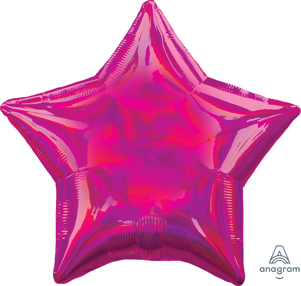Balão Foil Estrela 55cm Rosa Iridescente