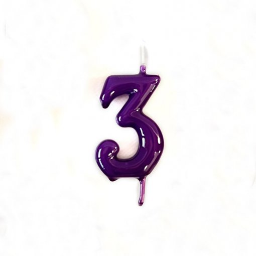Vela Aniversário 6cm Roxo nº3