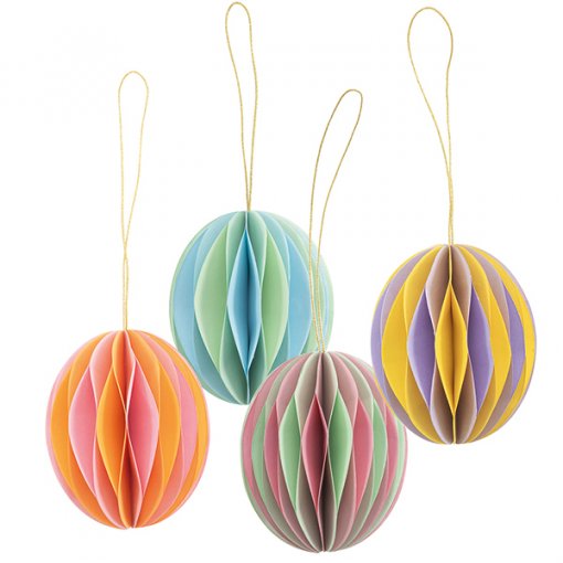 4 Decorações Pendentes 8cm Ovos da Páscoa Coloridos