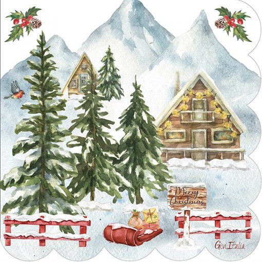 16 Guardanapos 33cm Winter Scene - Natal