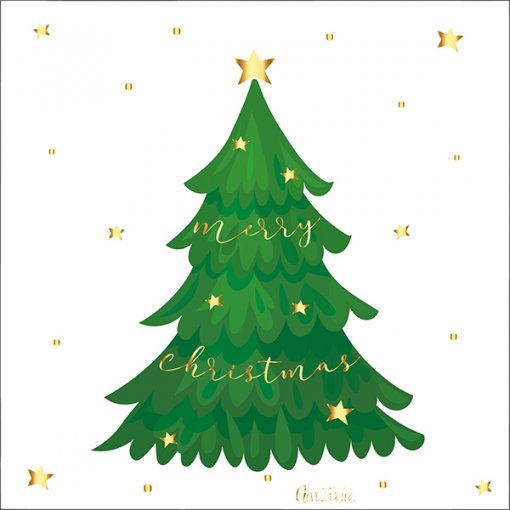 16 Guardanapos 33cm Tree and Stars - Natal