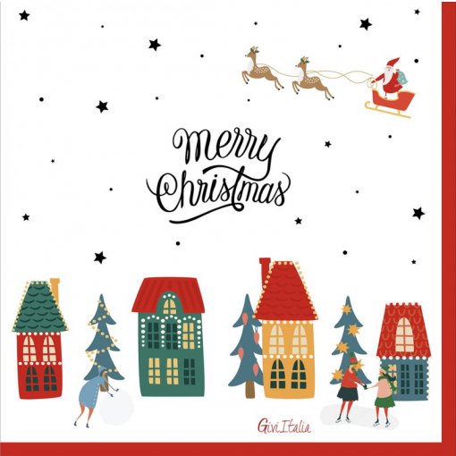 16 Guardanapos 33cm Naif Christmas - Natal