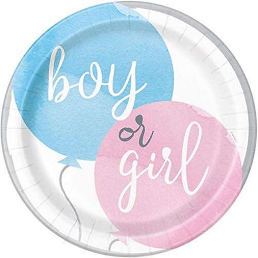 8 Pratos 23cm EU Gender Reveal Party