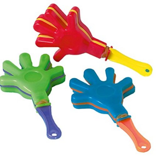 6 Mãos para bater (Hand Clappers) Cor Sortida