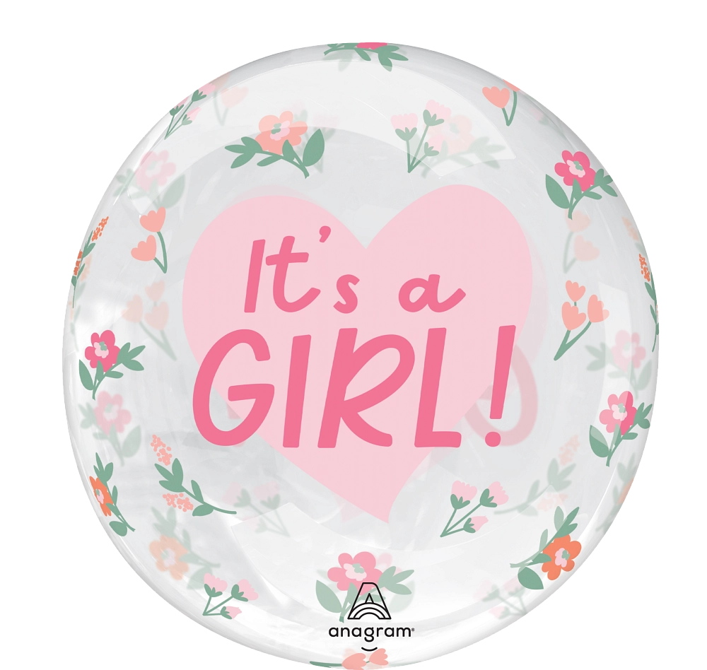 Balão Foil Clearz 'It's a girl' Flores
