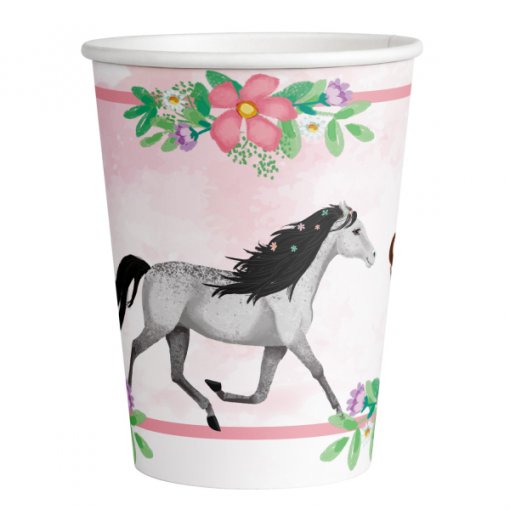 8 Copos 250ml  Beautiful Horses - Cavalos
