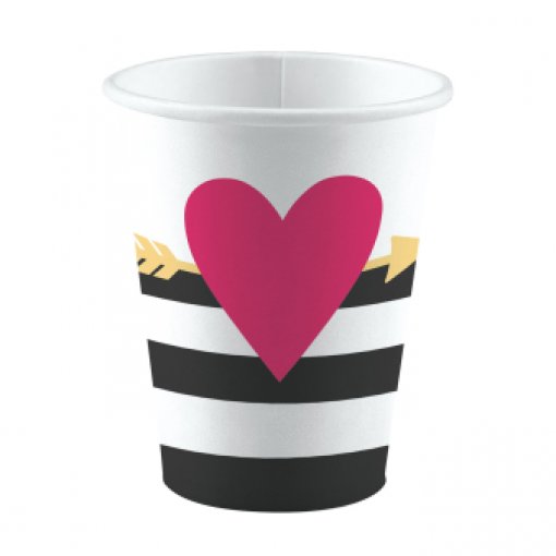 8 Copos 250ml Everyday Love Big Heart