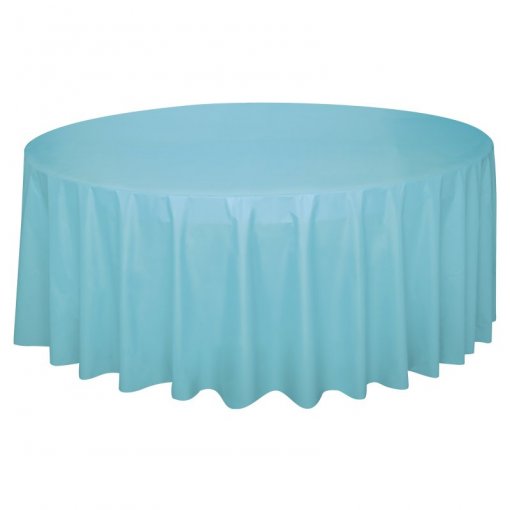 Toalha de mesa redonda Azul Caribe 2,13cm