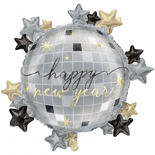 Balão Foil 57,15cm Disco New Year - Ano Novo