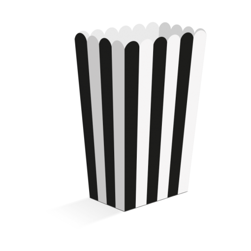 8 Caixas de Pipocas Riscas Preto