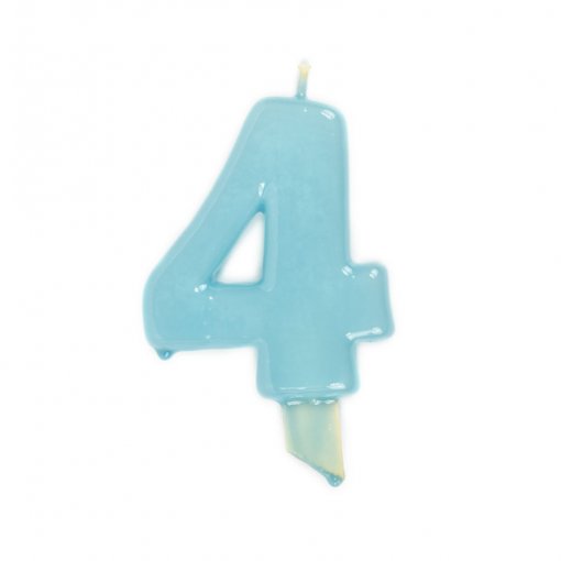 Vela de Aniversário Azul Claro 9,5cm nº4