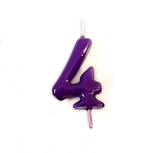 Vela Aniversário 6cm Roxo nº4