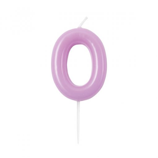Vela de Aniversário Lilás 10,5cm nº0