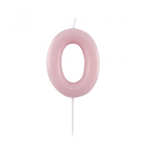 Vela de Aniversário Rosa 10,5cm nº0