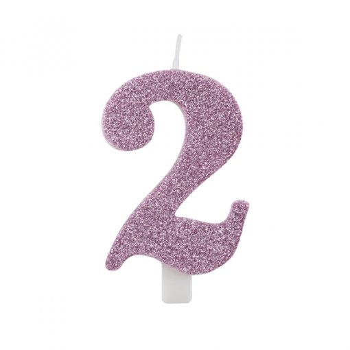 Vela Aniversário 9,5cm Mauve Glitter nº2