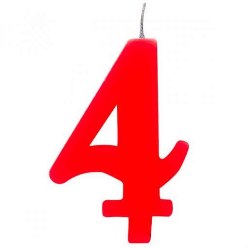 Vela Aniversário 9,5cm Sparkling Vermelho nº4