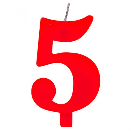 Vela Aniversário 9,5cm Sparkling Vermelho nº5