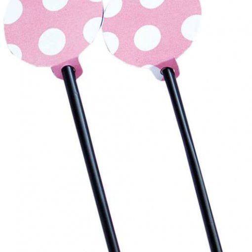 6 Palhinhas com Medalha Bolas Rosa Claro