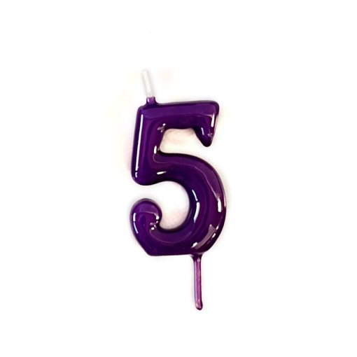 Vela Aniversário 6cm Roxo nº5