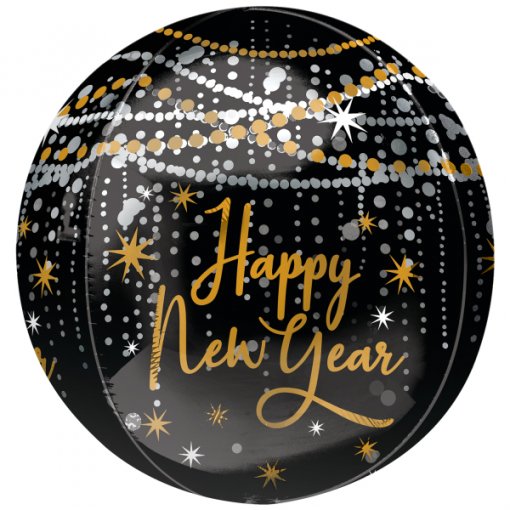 Balão Foil Orbz 38x40cm Midnight Hour HNY - Ano Novo