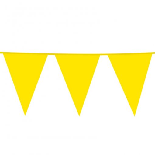 Bandeira Triangular 30x45cm Gigante 10m Amarelo