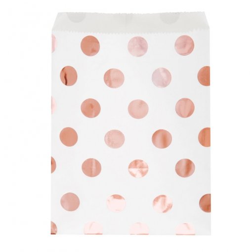 8 Sacos de Oferta de Papel Bolas Rose Gold Foil
