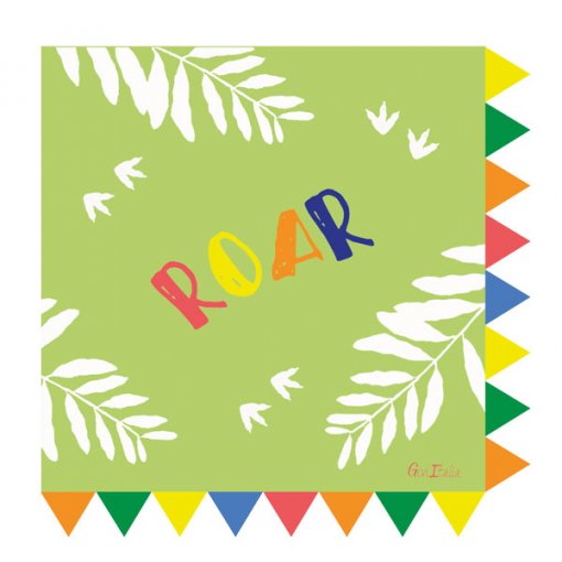 16 Guardanapos 33cm Dinossauros